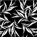 ÃÂ«eamless pattern of herbs. Branch black white pattern background. Royalty Free Stock Photo